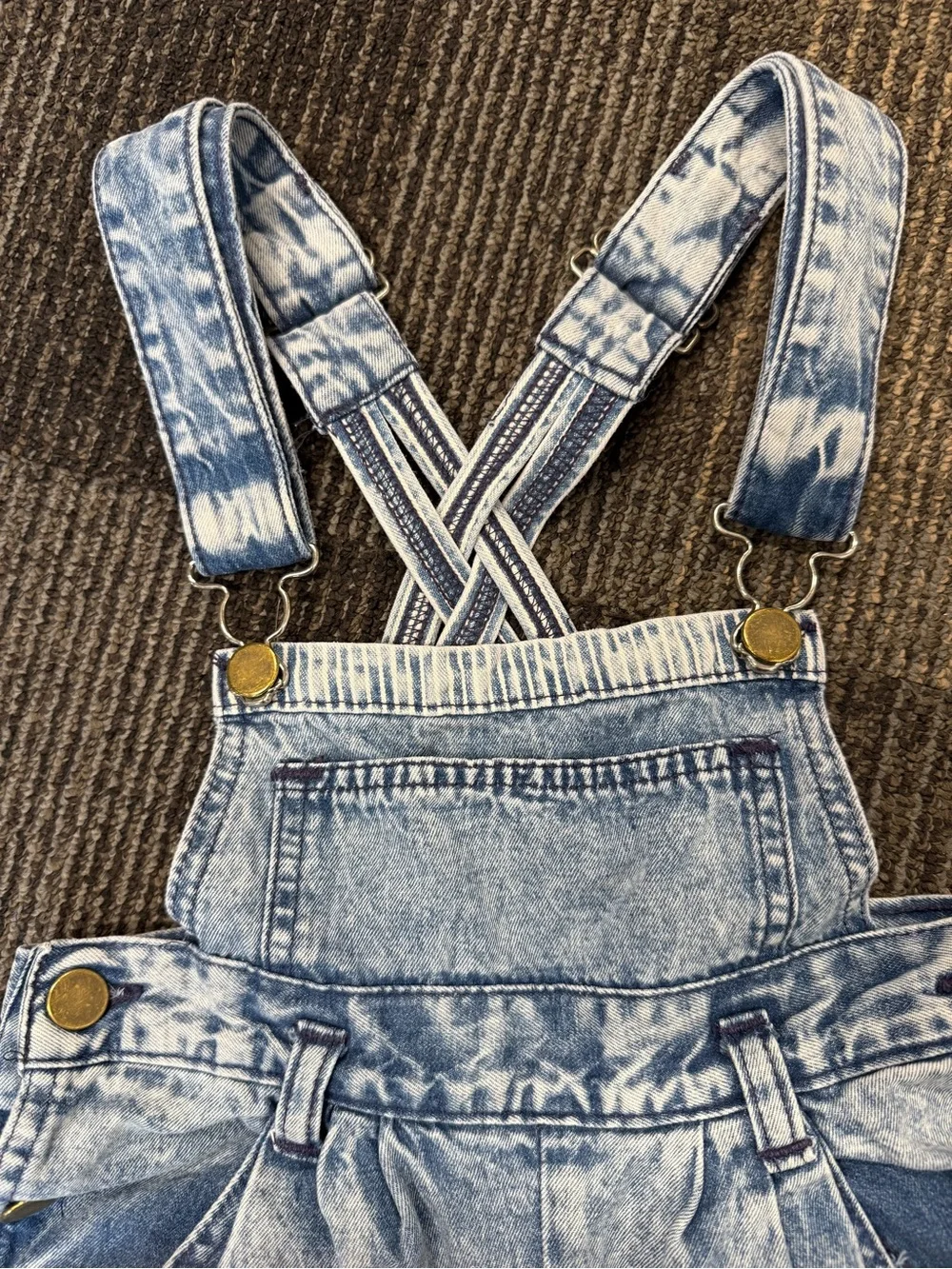 Vintage 80s-90s denim acid wash Oshkosh overalls girls size 12